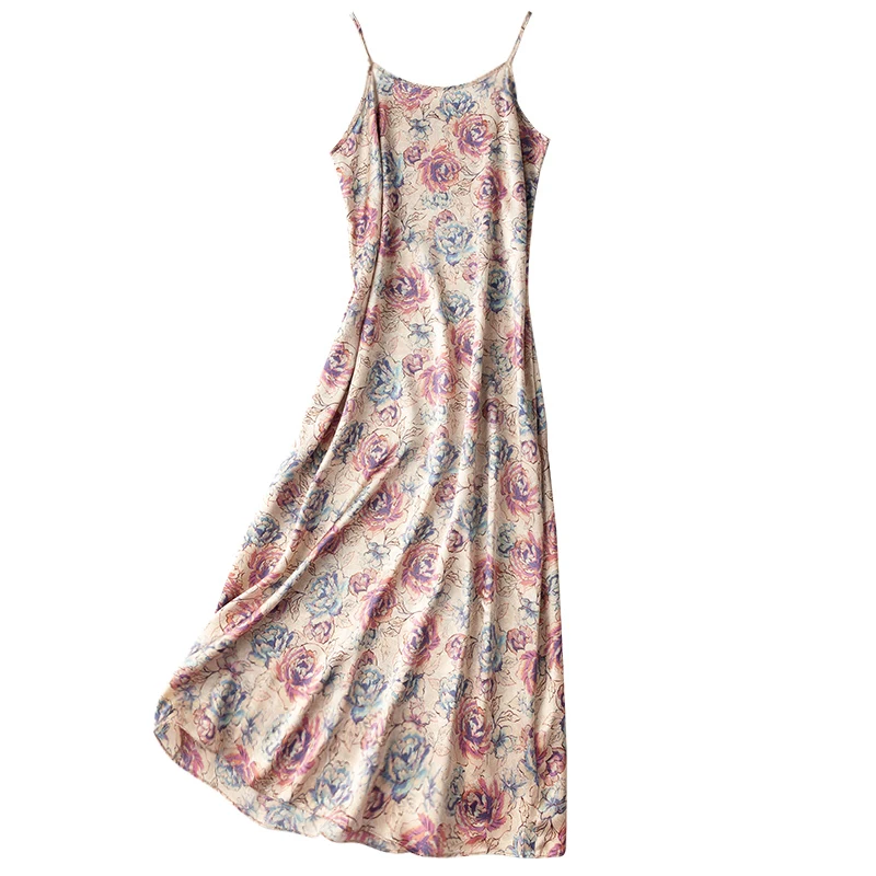 Women's 100% Silk braces skirt luxury Fashion Heavy slip dress Long Dress Elegant Romantic Flower Print L1210
Women's 100% Silk braces skirt luxury Fashion Heavy slip dress Long Dress Elegant Romantic Flower Print L1210