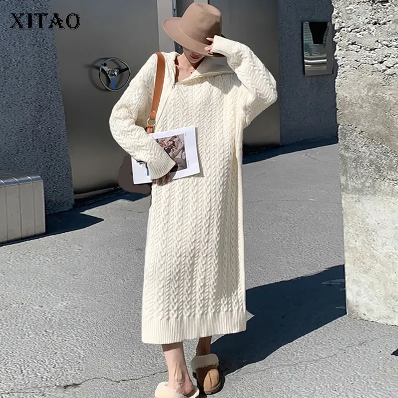 XITAO, вязаные платья, модный косой пуловер на молнии, повседневный свободный однотонный длинный темперамент, Новое поступление, для женщин ...
XITAO, вязаные платья, модный косой пуловер на молнии, повседневный свободный однотонный длинный темперамент, Новое поступление, для женщин ...