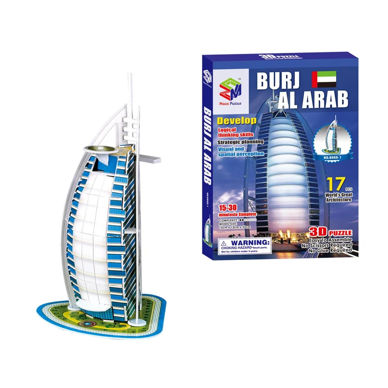 World Famous Building Series Sailing Hotel 3D Model Puzzle Educational Game Toy For Children Christmas Gifts
World Famous Building Series Sailing Hotel 3D Model Puzzle Educational Game Toy For Children Christmas Gifts
