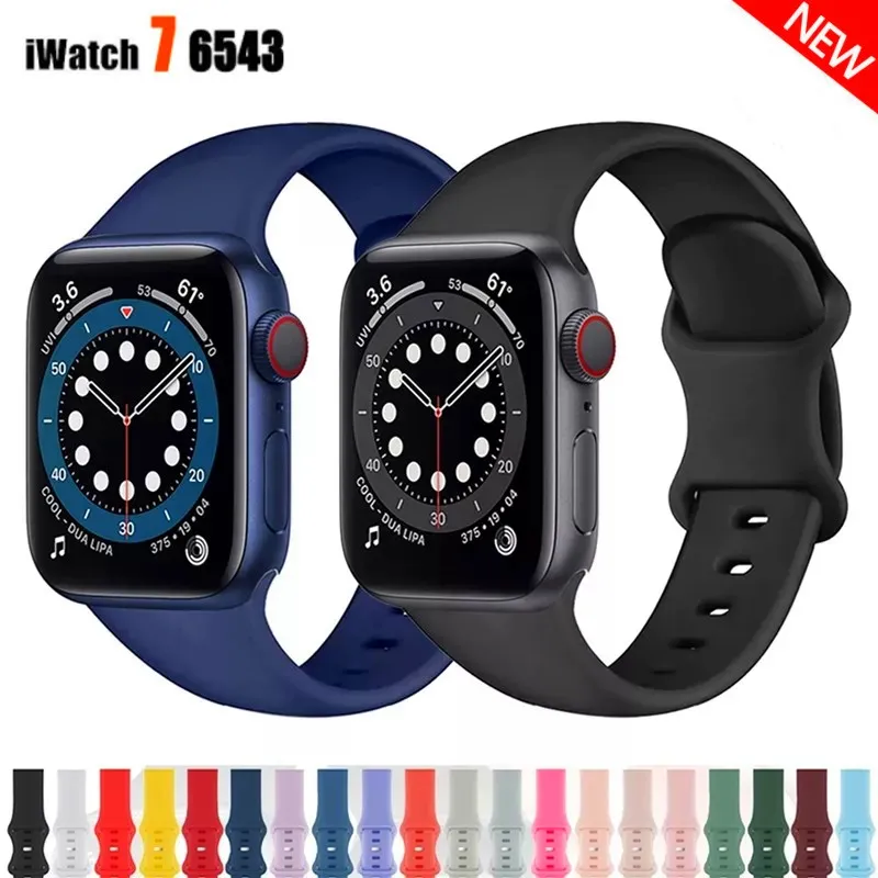 Ремешок силиконовый для Apple Watch band 45/41/44/40/38/42 мм, резиновый браслет для смарт-часов, браслет для iWatch 7 6 SE 5 4 3
Ремешок силиконовый для Apple Watch band 45/41/44/40/38/42 мм, резиновый браслет для смарт-часов, браслет для iWatch 7 6 SE 5 4 3