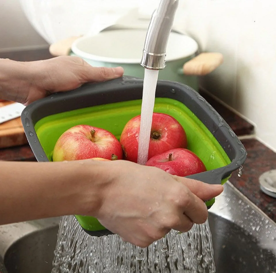 Silicone Colander Collapsible Drainer Foldable Fruit Vegetable Washing Basket Strainer Portable With Handle Kitchen Tools
Silicone Colander Collapsible Drainer Foldable Fruit Vegetable Washing Basket Strainer Portable With Handle Kitchen Tools