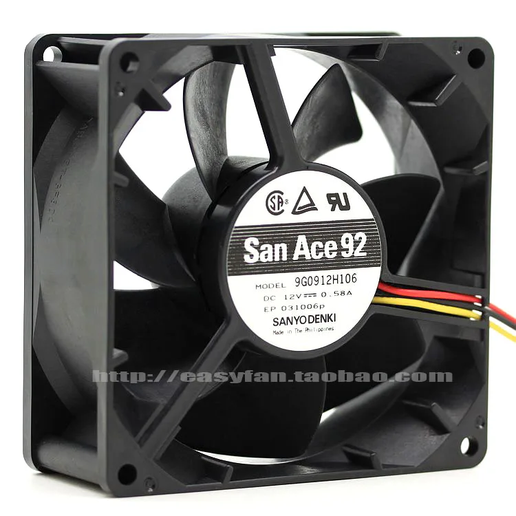 Новый японский вентилятор Sanyo 9G0912H106 9038 9 см 12В 0.58A с 3-проводным шасси
Новый японский вентилятор Sanyo 9G0912H106 9038 9 см 12В 0.58A с 3-проводным шасси