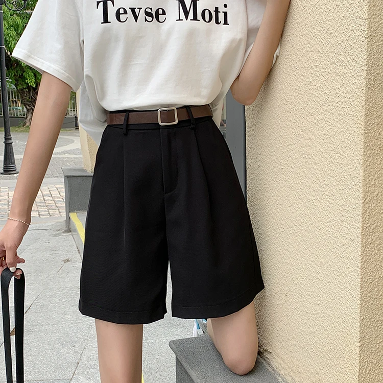 YTX1348 Summer thin wide-leg pants five-point pants high-waist a-line suit overalls shorts women 
YTX1348 Summer thin wide-leg pants five-point pants high-waist a-line suit overalls shorts women