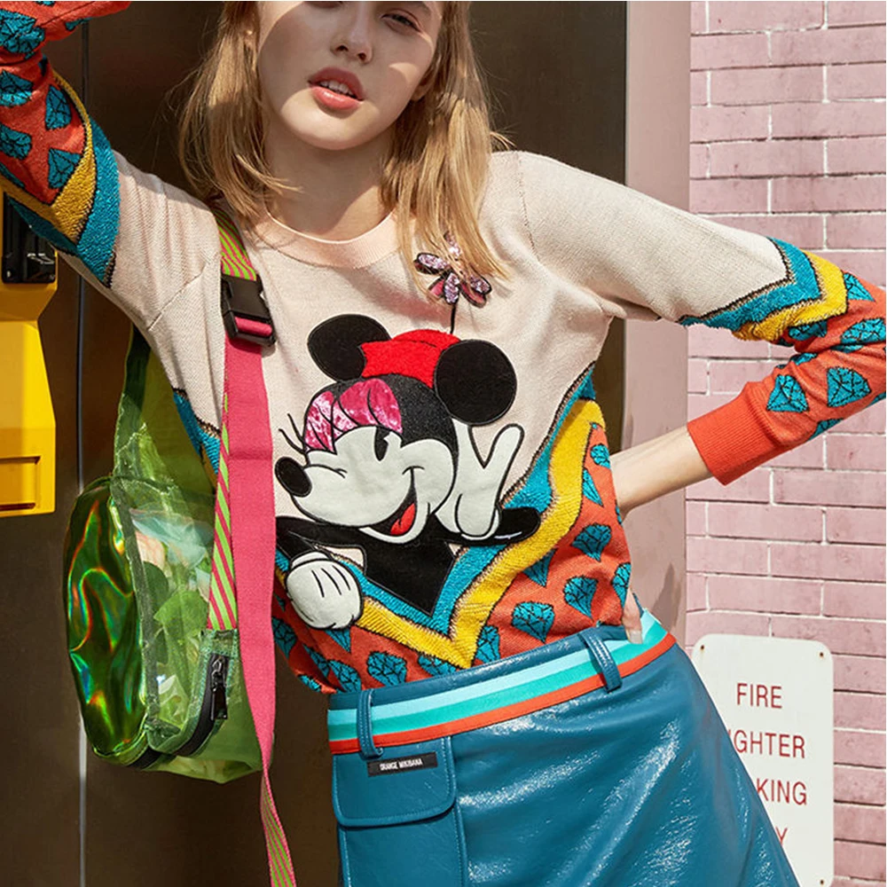 Disney Winter Women Sweater 2021 Minnie Mouse Embroidery Stitching Color Ladies Clothing Trend Warm Casual Female Top Kawaii
Disney Winter Women Sweater 2021 Minnie Mouse Embroidery Stitching Color Ladies Clothing Trend Warm Casual Female Top Kawaii