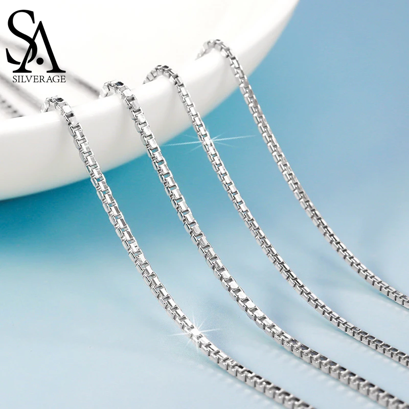 SA SILVERAGE Box Chain S925 Silver Necklace Women's Silver Chain Without Pendant Matching Chain Long Thick Box Chain Fashion
SA SILVERAGE Box Chain S925 Silver Necklace Women's Silver Chain Without Pendant Matching Chain Long Thick Box Chain Fashion