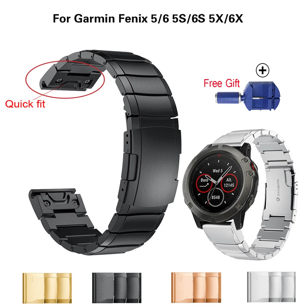 20 22 26mm Quick Release Quick Fit Stainless Steel Metal Watch Band Strap for Garmin Fenix 6S 6X 6 5S 5X Plus 3HR/D2 Smart Watch
20 22 26mm Quick Release Quick Fit Stainless Steel Metal Watch Band Strap for Garmin Fenix 6S 6X 6 5S 5X Plus 3HR/D2 Smart Watch