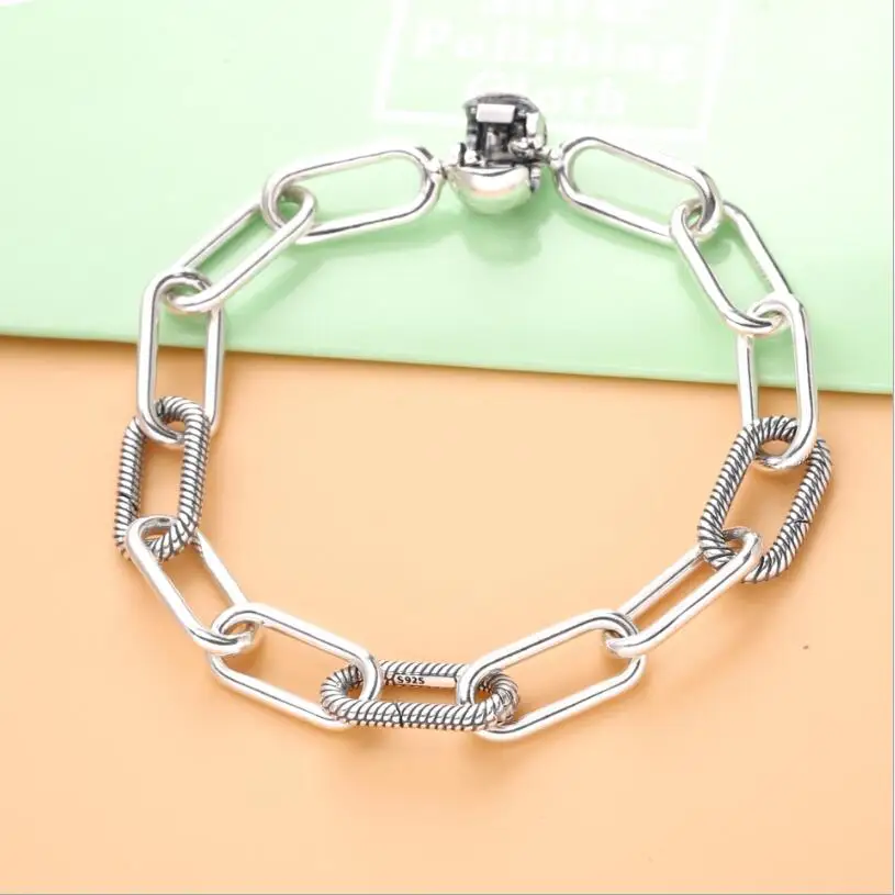 925 Sterling Silver pandoradora Bracelet Me Link Snake Chain Pattern Circular Clasp Bangle Fit Women Bead Charm Fashion Jewelry
925 Sterling Silver pandoradora Bracelet Me Link Snake Chain Pattern Circular Clasp Bangle Fit Women Bead Charm Fashion Jewelry