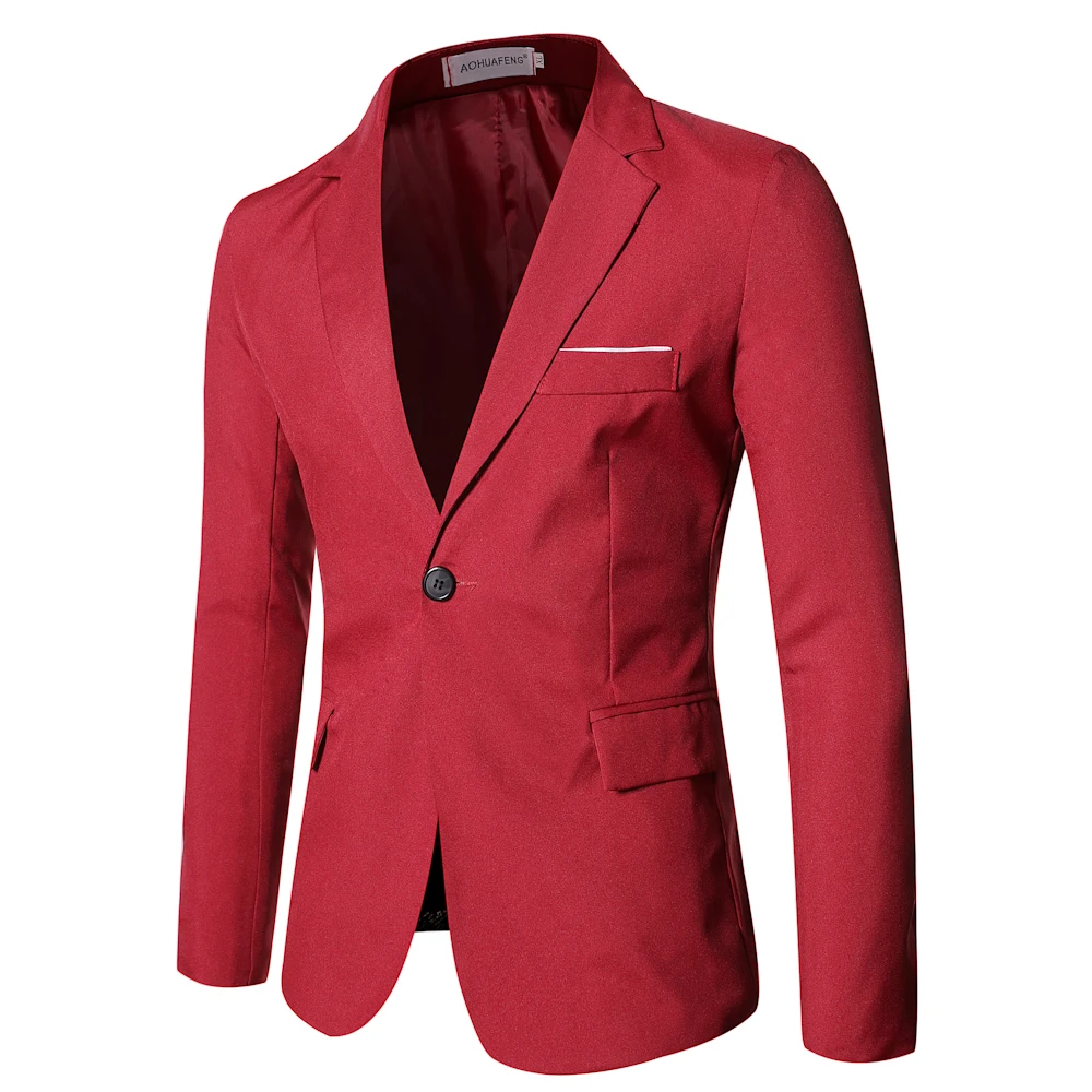 Men's Single Button Suit Jacket Korean Style Slimming Polyester Back Slit Suit Blazer
Men's Single Button Suit Jacket Korean Style Slimming Polyester Back Slit Suit Blazer
