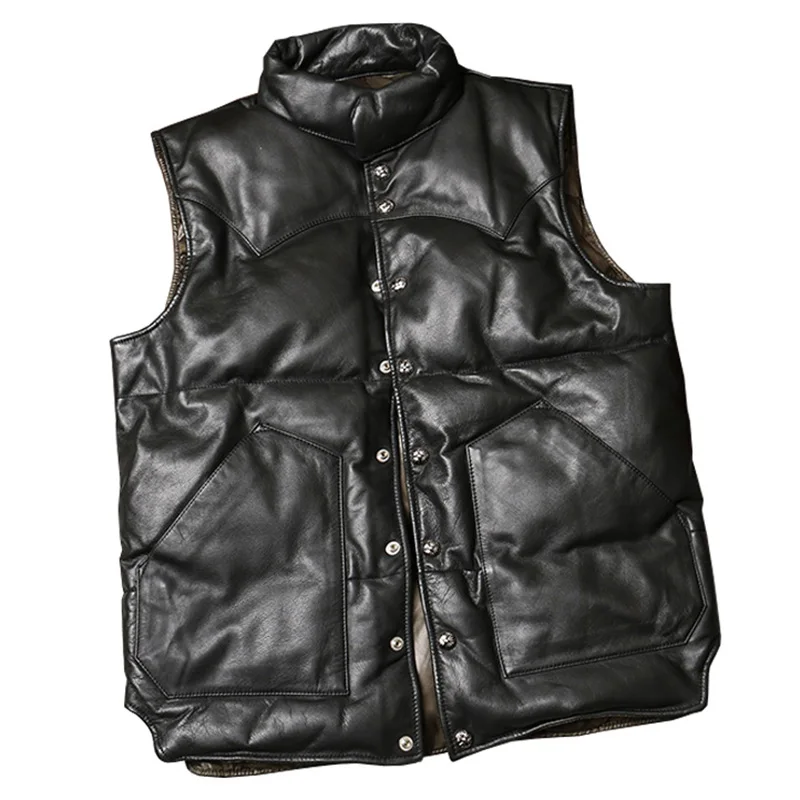 G-KLX Super Offer! US Big Size Super Quality Cow Skin Men's Cowhide Leather Mens 90% Duck Feather Down Warm Vest
G-KLX Super Offer! US Big Size Super Quality Cow Skin Men's Cowhide Leather Mens 90% Duck Feather Down Warm Vest