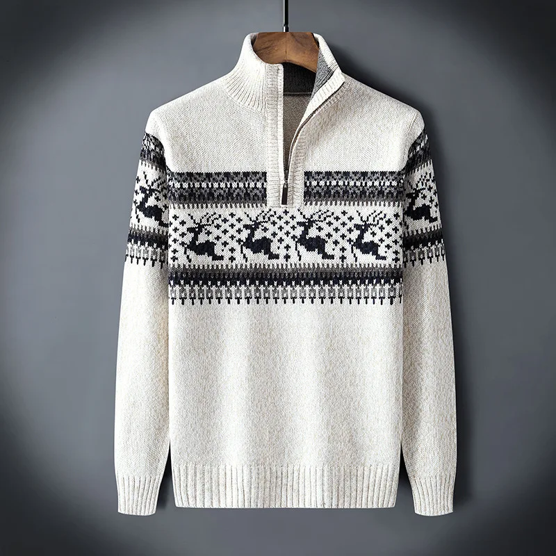 Men Autumn New Jacquard Half Zip Polo Sweater Cardigan Jacket Men Winter Long Sleeve Mock Neck Sweater Pullover Men
Men Autumn New Jacquard Half Zip Polo Sweater Cardigan Jacket Men Winter Long Sleeve Mock Neck Sweater Pullover Men