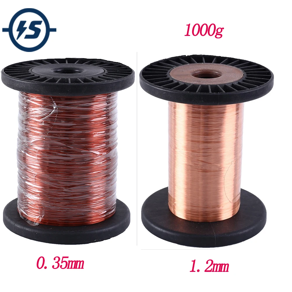 

0,35 мм 1,2 мм 1000 г эмалированный медный провод электромагнитный провод 1 кг провод для трансформатора индуктивности катушки QZY-2/180 H полиэстер