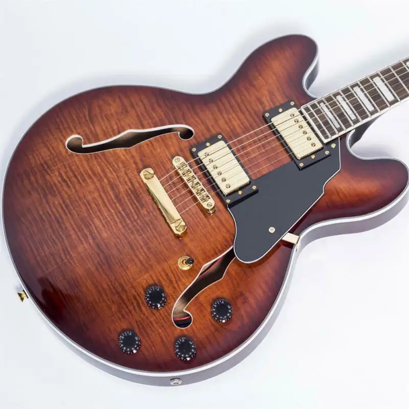 New High Quality 6 Strings Customized Electric Guitar F Hole Semi-Hollow Guitars Gold Hardware Maple Body Rosewood Fingerboard
New High Quality 6 Strings Customized Electric Guitar F Hole Semi-Hollow Guitars Gold Hardware Maple Body Rosewood Fingerboard