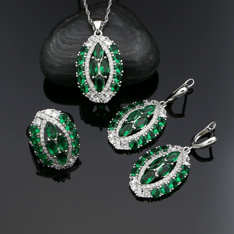 Silver 925 Jewelry Green CZ White Crystal Jewelry Sets for Women Party Birthday Gift Earrings Pendant/Rings/Necklace Set
Silver 925 Jewelry Green CZ White Crystal Jewelry Sets for Women Party Birthday Gift Earrings Pendant/Rings/Necklace Set