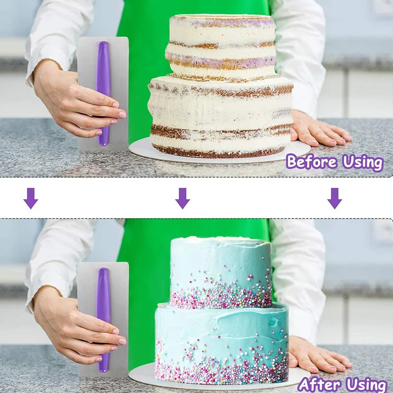 Stainless Steel Cake Scraper Cream Smoother Pastry Icing Combs Baking Accessories Fondant Spatulas Cake Decorating Comb 
Stainless Steel Cake Scraper Cream Smoother Pastry Icing Combs Baking Accessories Fondant Spatulas Cake Decorating Comb