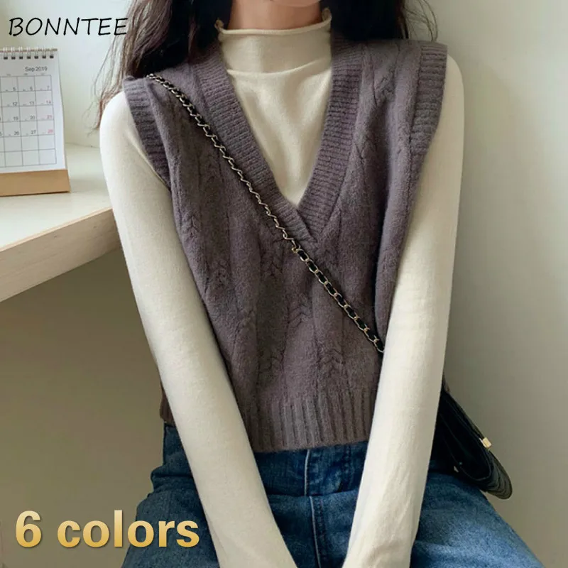 Sweater Vest Women Solid Simple Short Knitting V-neck Sleeveless Casual Korean Trendy Retro Harajuku Streetwear All-match Womens
Sweater Vest Women Solid Simple Short Knitting V-neck Sleeveless Casual Korean Trendy Retro Harajuku Streetwear All-match Womens