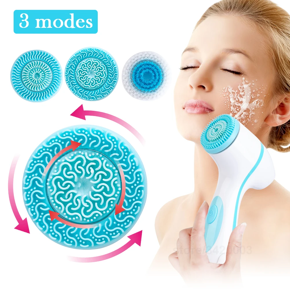 Sonic Silicone Face Brush Waterproof Design Skin Cleanser Spin Brush Set Tool For Remove Acne Portable Deep Facial Cleansing 
Sonic Silicone Face Brush Waterproof Design Skin Cleanser Spin Brush Set Tool For Remove Acne Portable Deep Facial Cleansing