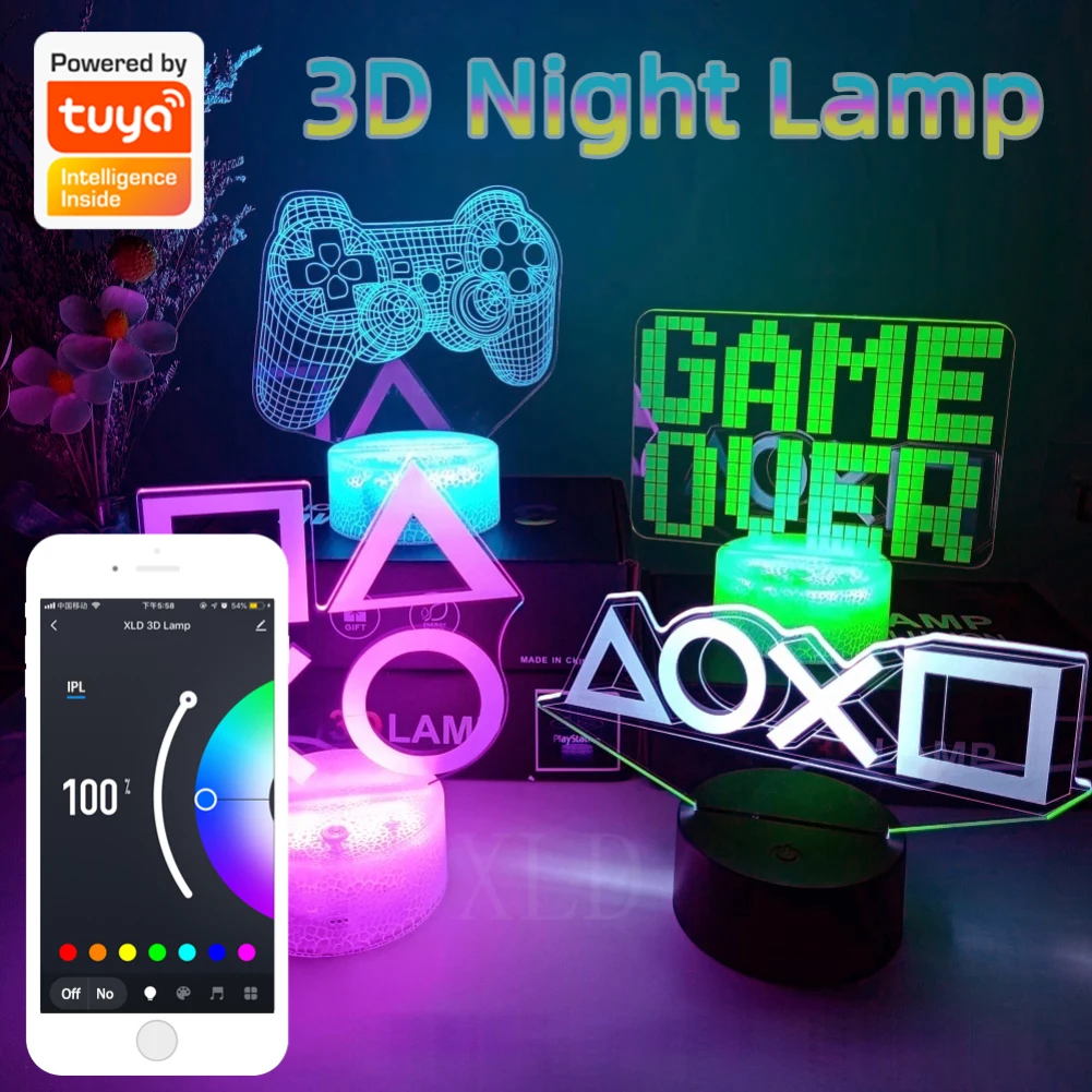 Tuya Smart Bluetooth 3D Led Novelty Light 7 Colors USB Night Lamp Indoor Cute Decoration Bedroom For Birthday Christmas Gift
Tuya Smart Bluetooth 3D Led Novelty Light 7 Colors USB Night Lamp Indoor Cute Decoration Bedroom For Birthday Christmas Gift