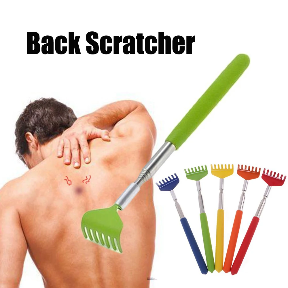 

Adjustable Extendable Back Scratcher Stainless Steel Telescopic Flexible Claw Backscratcher Massage Stick Back Itching Scratcher