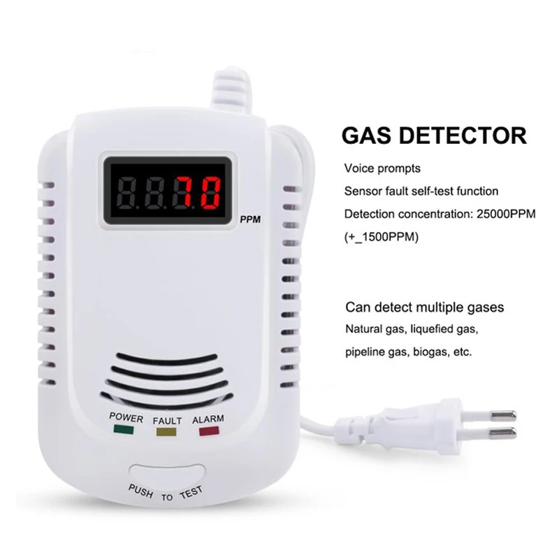 Independent Plug in Combustible Natural Gas Detector LCD Display Gas Leak Alarm with Voice Warning Alarm Sensor
Independent Plug in Combustible Natural Gas Detector LCD Display Gas Leak Alarm with Voice Warning Alarm Sensor