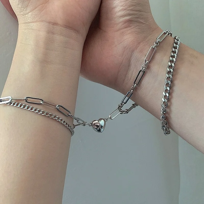 Women's Couple Bracelets Trend 2 Piece Set Silver Color Chain Woman Bangles Accessories Fashion Women Bracelet Jewelry Chains
Women's Couple Bracelets Trend 2 Piece Set Silver Color Chain Woman Bangles Accessories Fashion Women Bracelet Jewelry Chains