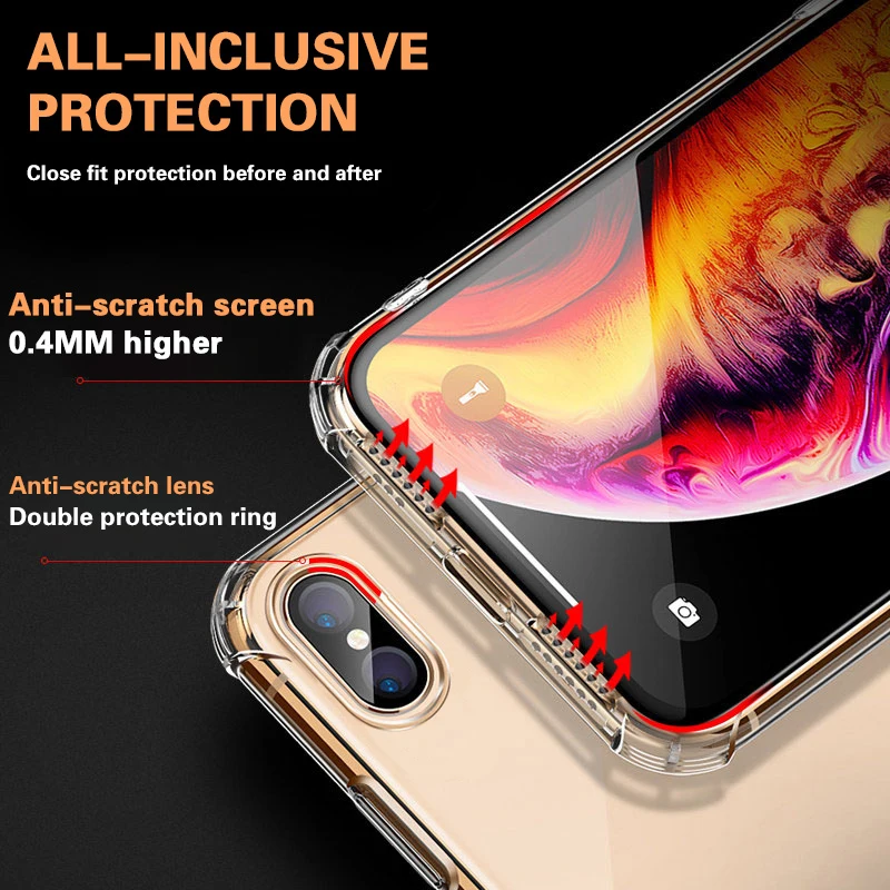 Luxury Transparent Shockproof Silicone Case For iPhone 11 X Xr Xs Max Case 12 11 Pro Max 6s Plus 8 7 SE Case Silicone Back Cover
Luxury Transparent Shockproof Silicone Case For iPhone 11 X Xr Xs Max Case 12 11 Pro Max 6s Plus 8 7 SE Case Silicone Back Cover