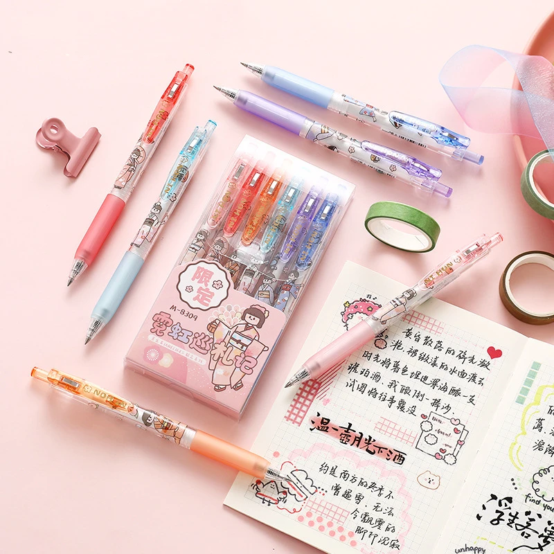 6pcs/Set Gel Pen Cute 0.5mm Balck Ink Press Gel Pen Writing Pen School Office Supply Kawaii Stationery For Student
6pcs/Set Gel Pen Cute 0.5mm Balck Ink Press Gel Pen Writing Pen School Office Supply Kawaii Stationery For Student