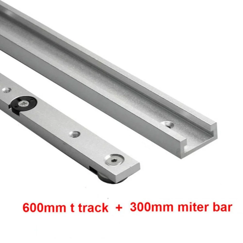 1 Set Aluminum Alloy T-track Slot Miter Track And Miter Bar Slider Table Saw Woodworking Tool Workbench DIY 600mm+300mm Silver
1 Set Aluminum Alloy T-track Slot Miter Track And Miter Bar Slider Table Saw Woodworking Tool Workbench DIY 600mm+300mm Silver