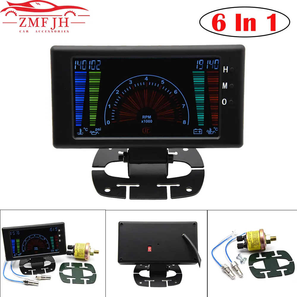 6 In 1 Vehicles Gauge 12V Car Universal Fit Water Temperature Digital Temp Measure LCD Screen Voltage Meter Oil Pressure
6 In 1 Vehicles Gauge 12V Car Universal Fit Water Temperature Digital Temp Measure LCD Screen Voltage Meter Oil Pressure