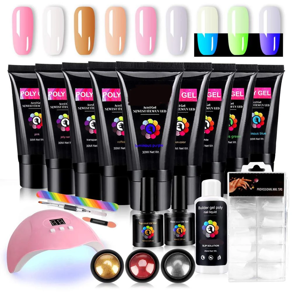 9 PCS 30ML Poly Extension Nail Gel Luminous Gel Acrylic Crystal Jelly Finger Builder Camouflage UV Gel Manicure Set
9 PCS 30ML Poly Extension Nail Gel Luminous Gel Acrylic Crystal Jelly Finger Builder Camouflage UV Gel Manicure Set