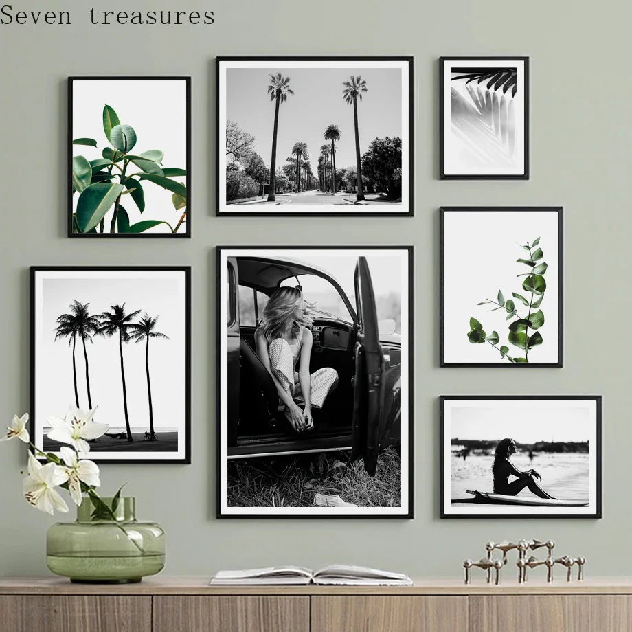 Palm Leaves Tree Girl Beach Art Canvas PaintingWall Nordic Posters And Prints Black For Living Room Decor White Wall Pictures
Palm Leaves Tree Girl Beach Art Canvas PaintingWall Nordic Posters And Prints Black For Living Room Decor White Wall Pictures