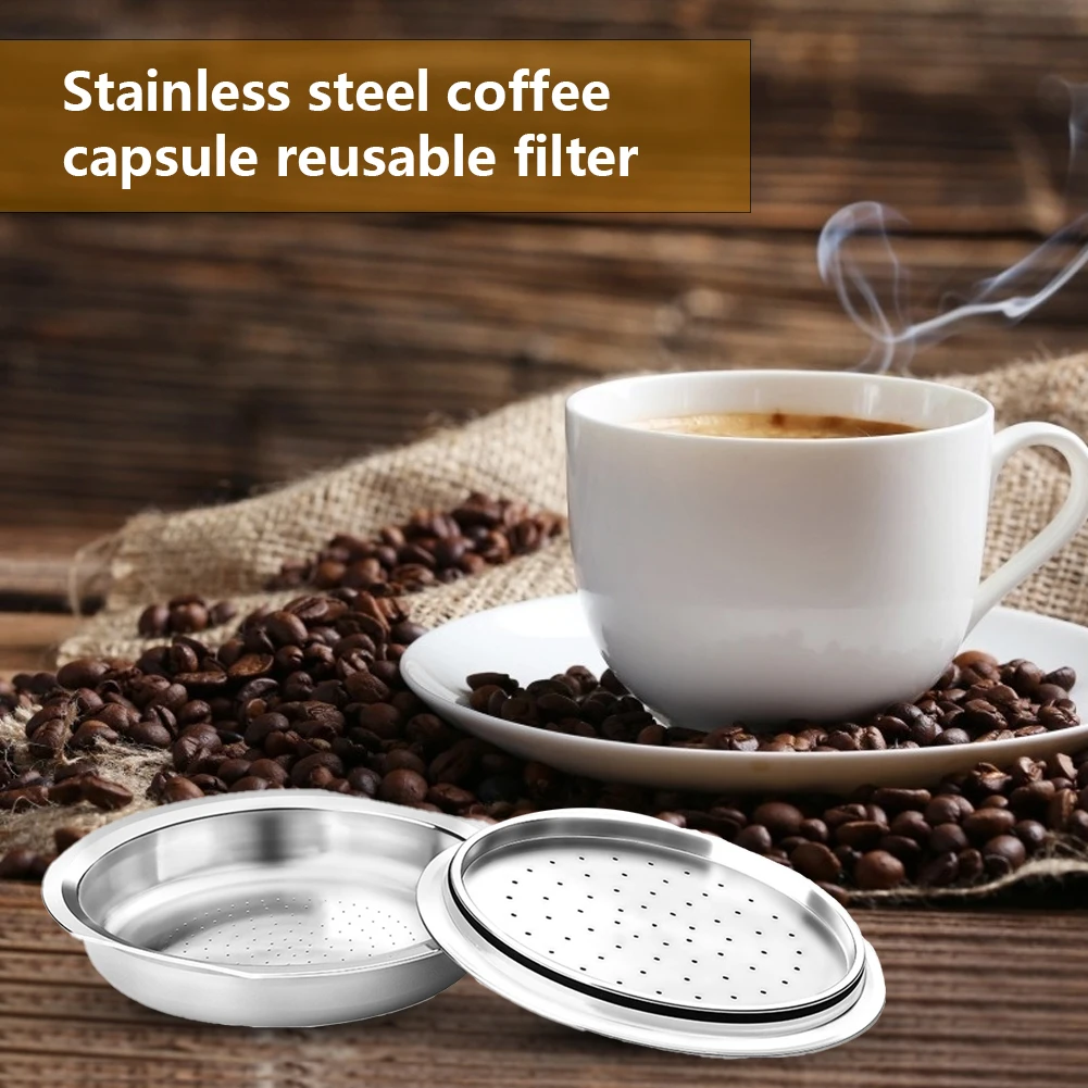

For Dolce Gusto Refillable Crema Coffee Capsules Filter Cup Dripper Metal Stainless Steel Reusable Coffee Filter Coffee Tamper