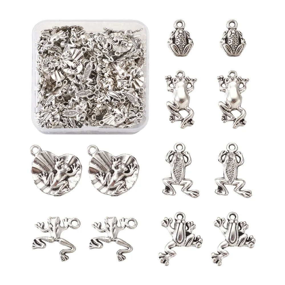 120pcs/box Alloy Frog Shape Pendants Mixed Style Antique Silver Color for DIY Jewelry Necklace Bracelet
120pcs/box Alloy Frog Shape Pendants Mixed Style Antique Silver Color for DIY Jewelry Necklace Bracelet