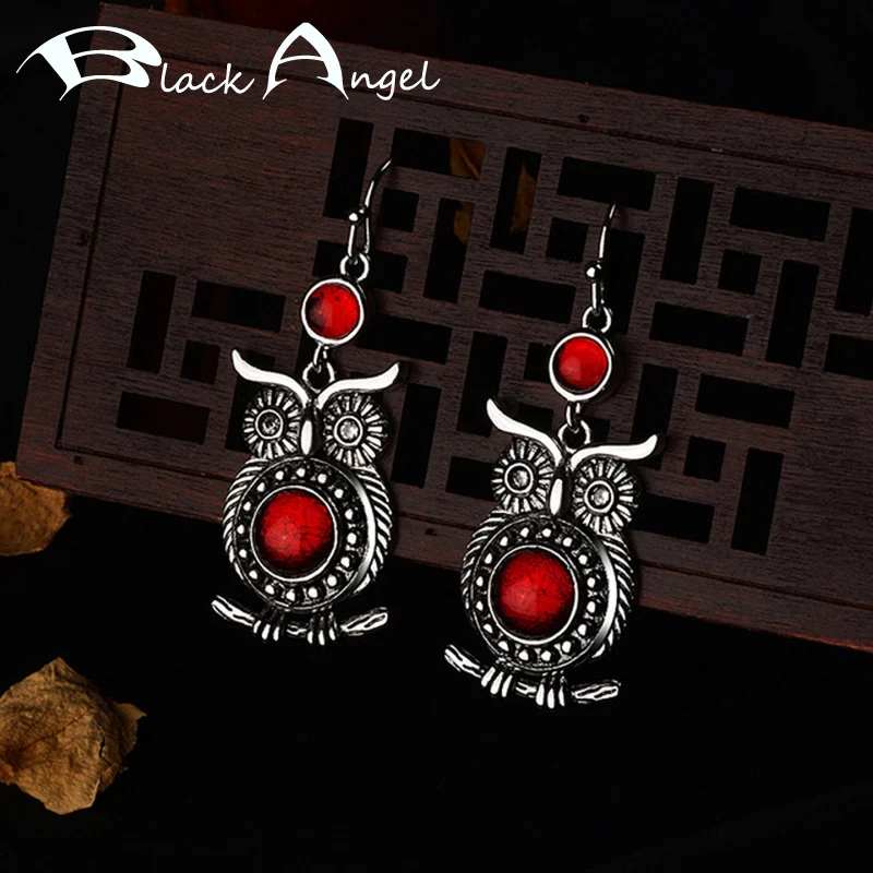 BLACK ANGEL New Vintage Thai Silver Ruby Cute Owl Red Gemstone Drop Earrings For Women Fashion Party Jewelry Christmas Gift
BLACK ANGEL New Vintage Thai Silver Ruby Cute Owl Red Gemstone Drop Earrings For Women Fashion Party Jewelry Christmas Gift