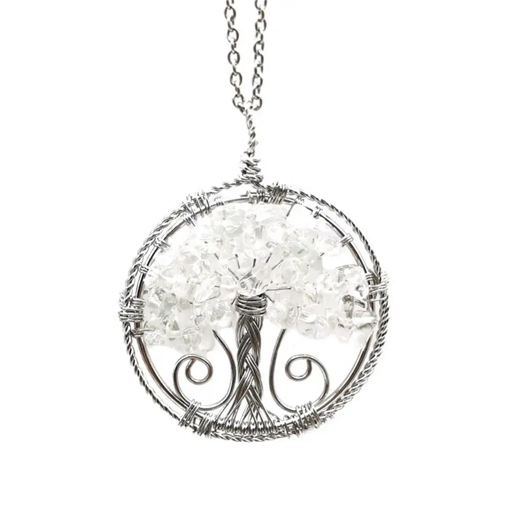Natural Gravel Crystal Chakra Gemstone Reiki Crystals Hand-wound Natural Gravel Crystal Tree Of Life Seven Chakra Root Necklace
Natural Gravel Crystal Chakra Gemstone Reiki Crystals Hand-wound Natural Gravel Crystal Tree Of Life Seven Chakra Root Necklace