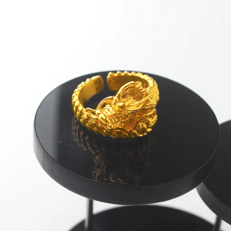 Мужское Ювелирное кольцо 24k золотого цвета обручальное Золотое для мужчин и
