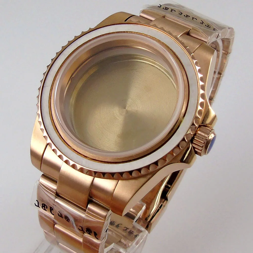 40MM Accessories Parts Rose Gold Sapphire Transparent Glass Rotating Bezel Watch Case Fit NH35 NH36 MOVEMENT
40MM Accessories Parts Rose Gold Sapphire Transparent Glass Rotating Bezel Watch Case Fit NH35 NH36 MOVEMENT