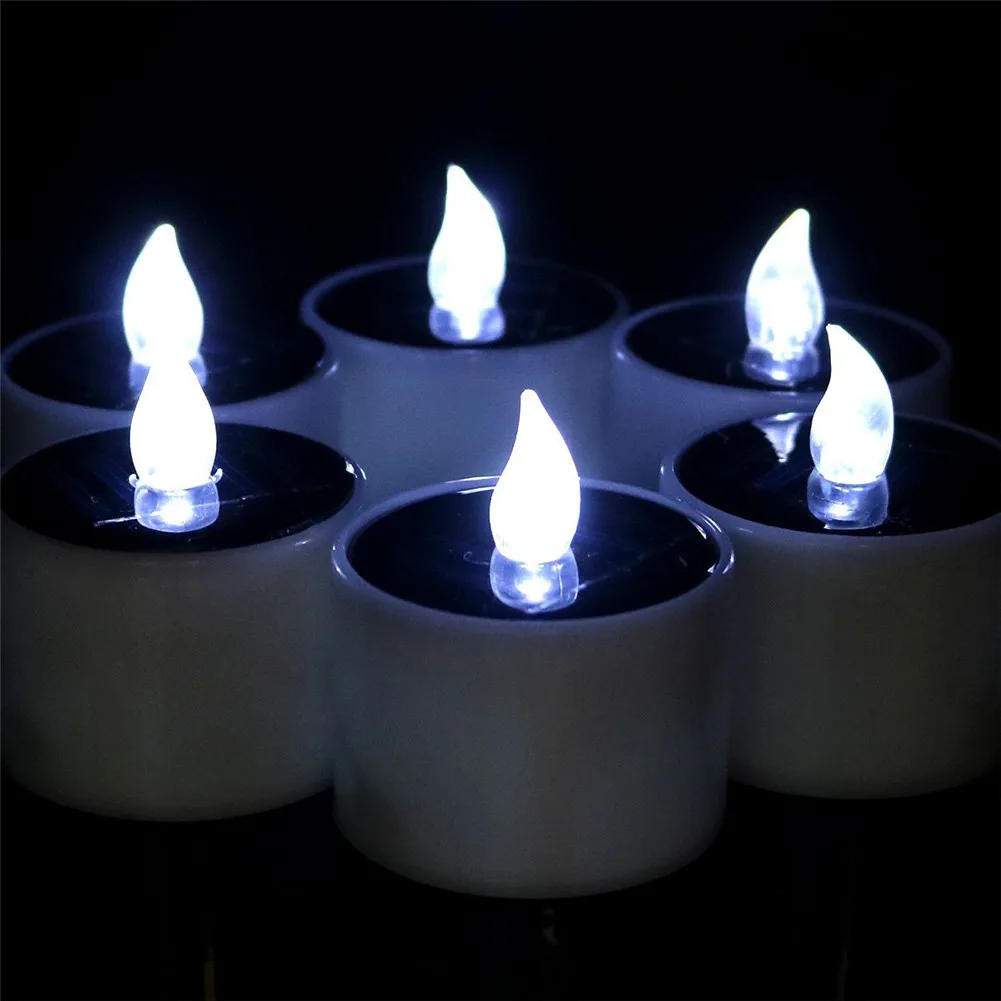 

1PCS Waterproof Electric Candle Simulation Flameless Solar Powered LED Candles Light fpr Home Party Decorations свечи для декора