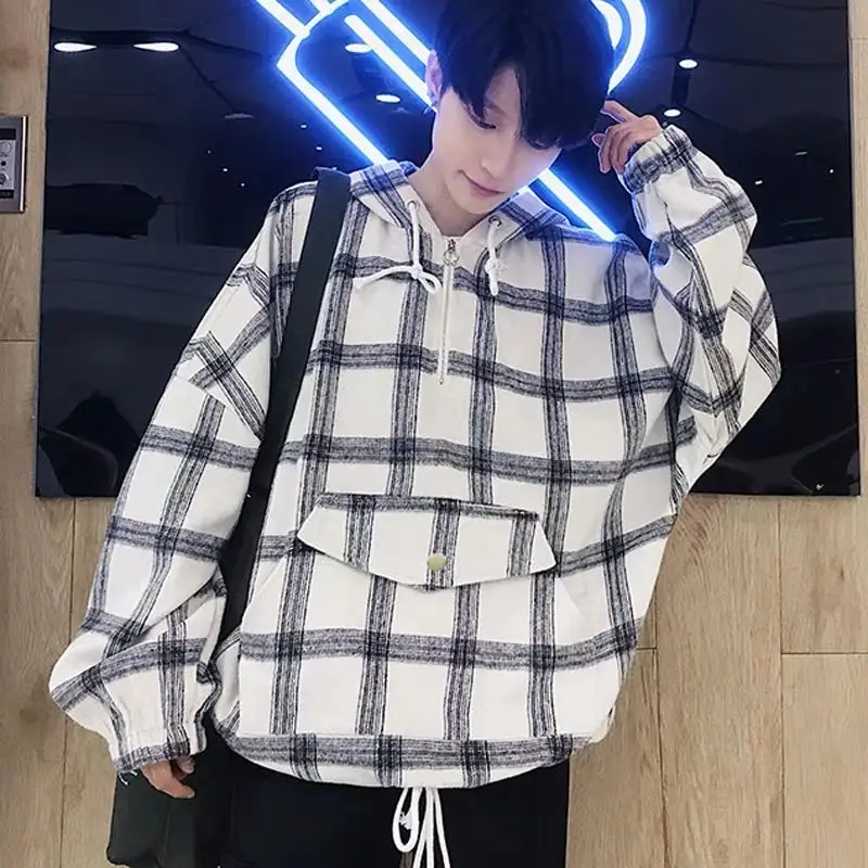 Spring Plaid Hoodies Men's Fashion Retro Casual Hooded Sweatshirt Men Streetwear Wild Loose Hip Hop Hoodie Mens Hoody M-XL
Spring Plaid Hoodies Men's Fashion Retro Casual Hooded Sweatshirt Men Streetwear Wild Loose Hip Hop Hoodie Mens Hoody M-XL