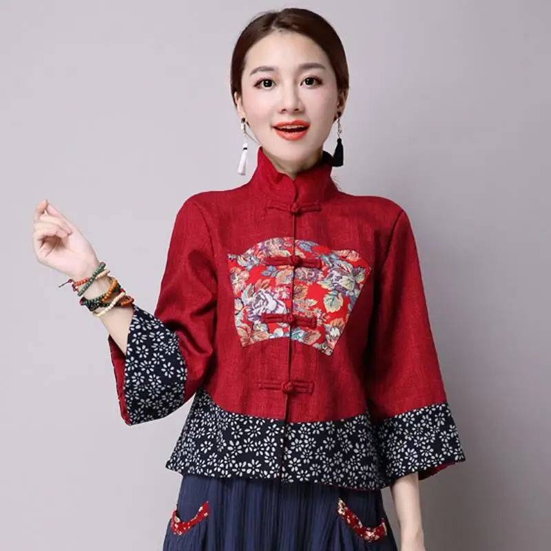 Cheongsam Women's Plus Size Tops 2021 Autumn Cotton Linen Prints Stand Collar Chinese Style Qipao Skinny Tang Suit Shirts Woman
Cheongsam Women's Plus Size Tops 2021 Autumn Cotton Linen Prints Stand Collar Chinese Style Qipao Skinny Tang Suit Shirts Woman