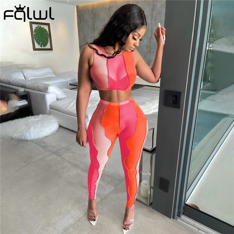 FQLWL Black Sleeveless Crop Tops Pants Suits Matching Sets Summer Sexy Club Party Mesh Bodycon Print 2 Piece Sets Womens Outfits
FQLWL Black Sleeveless Crop Tops Pants Suits Matching Sets Summer Sexy Club Party Mesh Bodycon Print 2 Piece Sets Womens Outfits