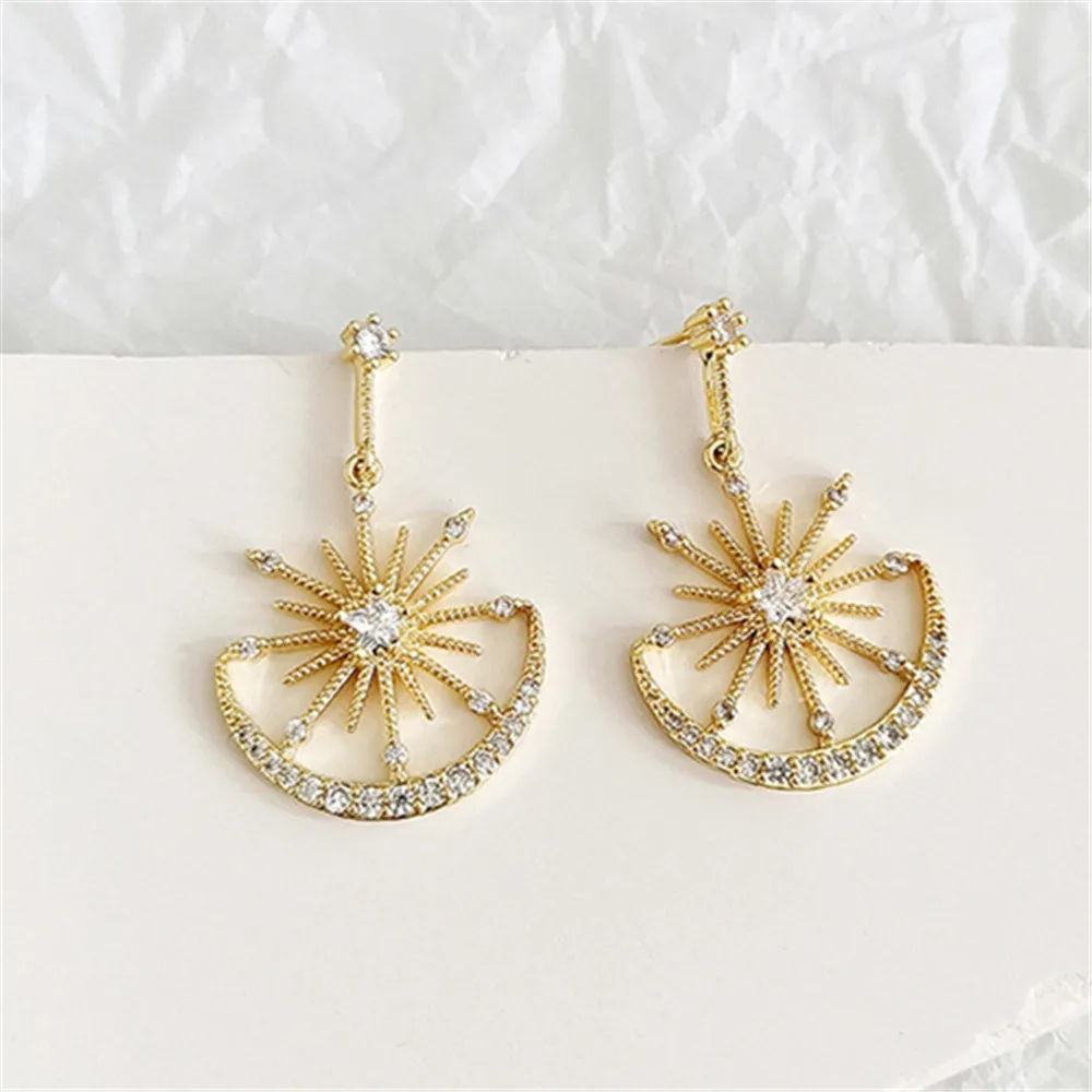 

LATS Baroque Star Moon Dangle Earring Rhinestone Crescent Earrings for Women Brincos Female Fashion Jewelry Girl Earings Gift