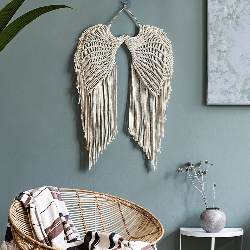 Angel Wings Tapestry Wall Hanging Handwoven Bohemian Cotton Rope Boho Home Decor Boho Woven Tapestry Art Living Room Decoration
Angel Wings Tapestry Wall Hanging Handwoven Bohemian Cotton Rope Boho Home Decor Boho Woven Tapestry Art Living Room Decoration