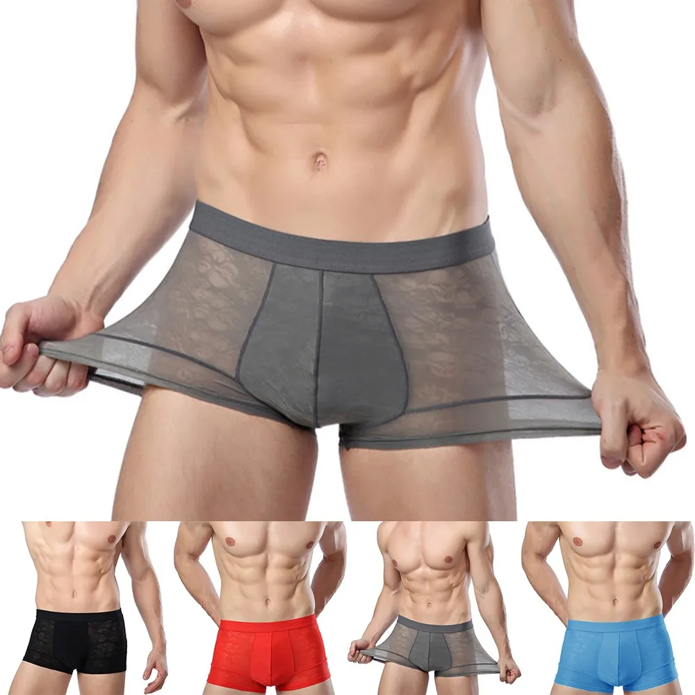Male Boxers Panties Men's Ice Silk Solid Underwear Sexy Breathable Transparent Briefs Soft Comfortable U Convex Pouch Men Shorts
Male Boxers Panties Men's Ice Silk Solid Underwear Sexy Breathable Transparent Briefs Soft Comfortable U Convex Pouch Men Shorts
