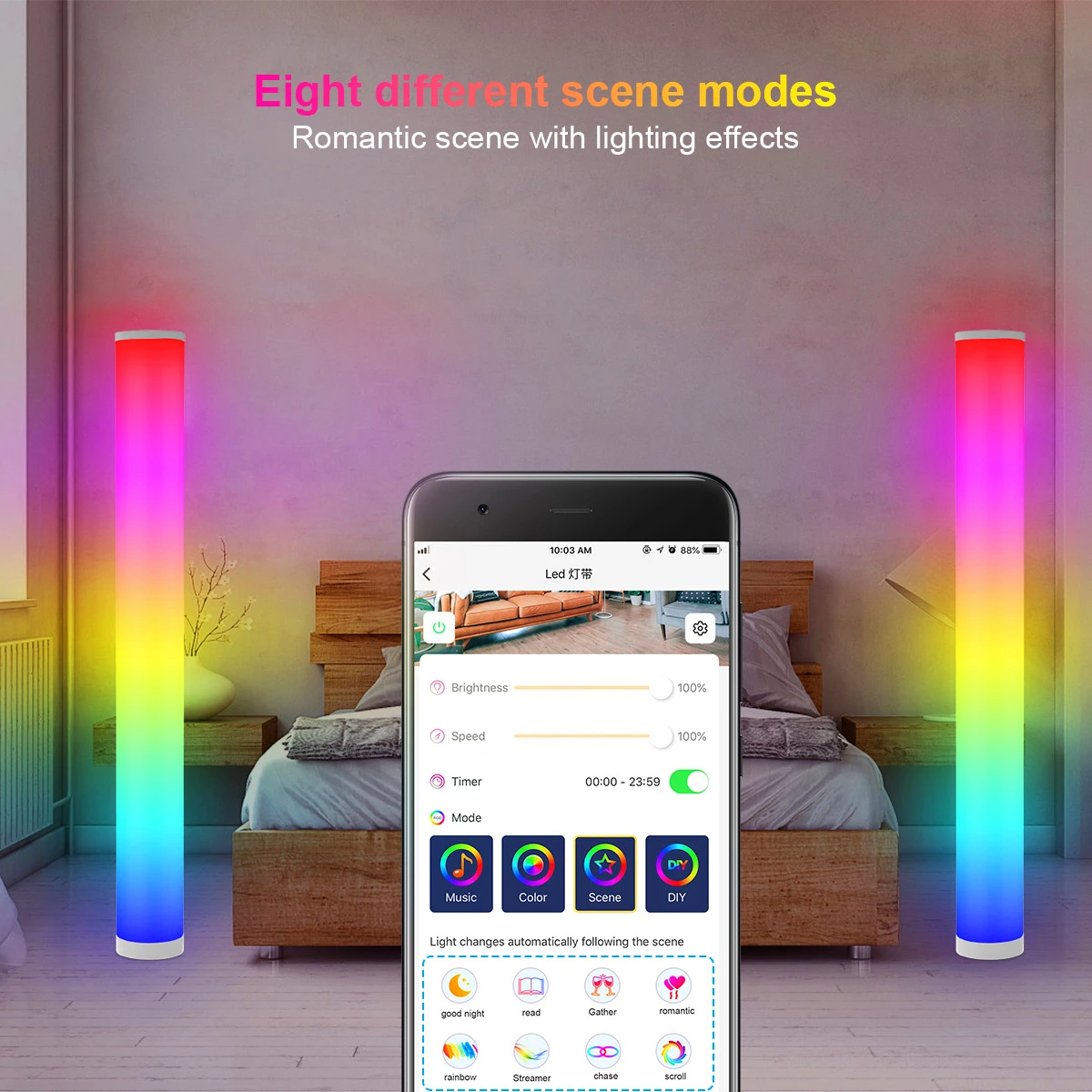 Bluetooth Smart Cylinder Floor Lamp RGB For Bedroom Bedside Living Room Atmosphere Light Home Decoration Indoor Lighting
Bluetooth Smart Cylinder Floor Lamp RGB For Bedroom Bedside Living Room Atmosphere Light Home Decoration Indoor Lighting