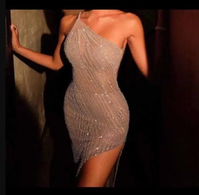 Verngo Glitter Sexy Long Evening Party Dresses Side Slit One Shoulder Prom Dress Women Fashion Garment
Verngo Glitter Sexy Long Evening Party Dresses Side Slit One Shoulder Prom Dress Women Fashion Garment