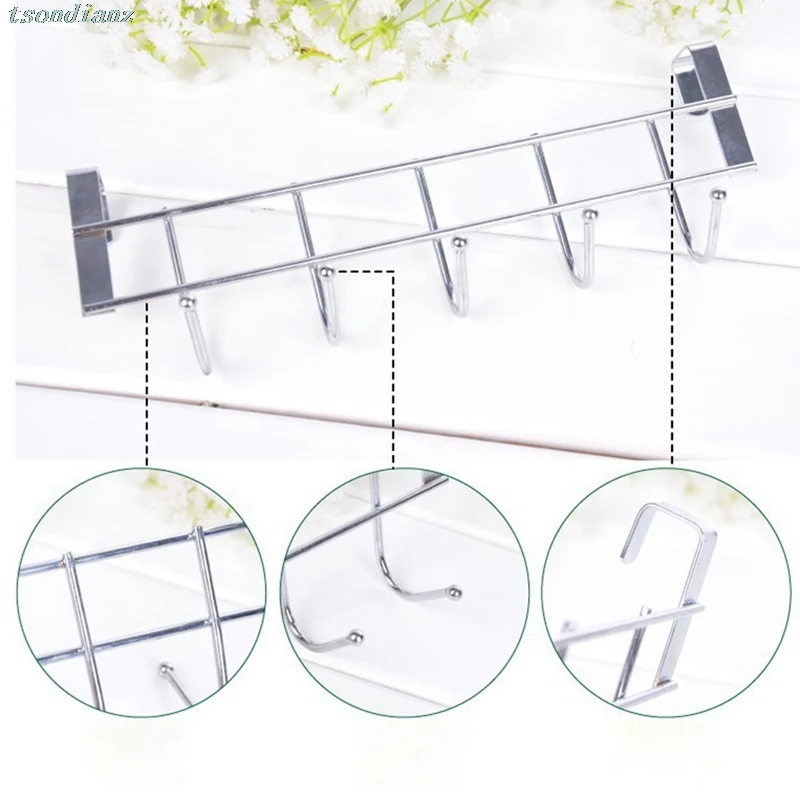1Pcs Nail-free stainless steel five-hook cabinet door back by hanger towel hooks over door hooks for clothes hangers
1Pcs Nail-free stainless steel five-hook cabinet door back by hanger towel hooks over door hooks for clothes hangers