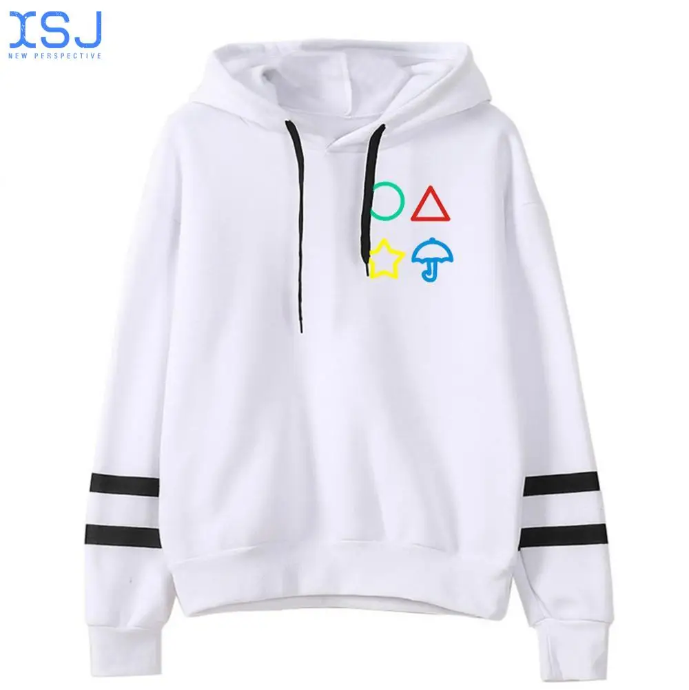 Hot White Hooded Squid Game Hoodies Sweatshirts Men Women Autumn Pullovers Harajuku Long Sleeve Black Unisex Casual Streetwear
Hot White Hooded Squid Game Hoodies Sweatshirts Men Women Autumn Pullovers Harajuku Long Sleeve Black Unisex Casual Streetwear
