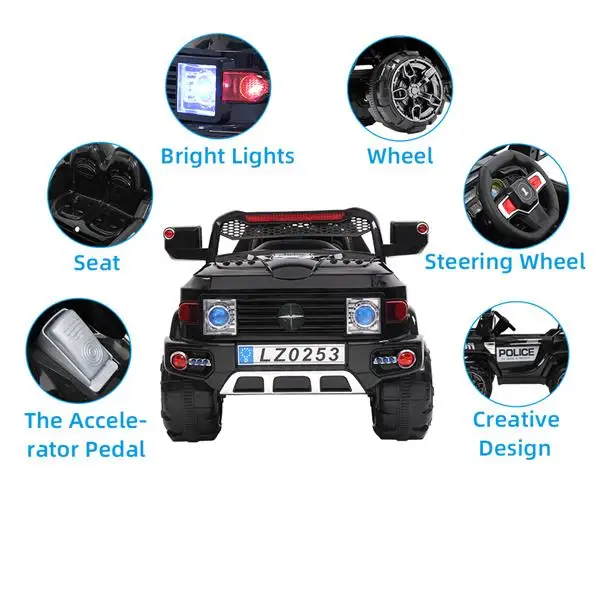 LZ-9922 Off-Road Police Car Double Drive 35W*2 Battery 12V7AH*1 With 2.4G Remote Control Black
LZ-9922 Off-Road Police Car Double Drive 35W*2 Battery 12V7AH*1 With 2.4G Remote Control Black