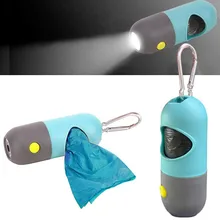 Degradable Dog Poop Bag Dispenser LED light Waste Bags Holder Dispensers Poop Bags Set Dogs Trash Pets Clean Accessories
