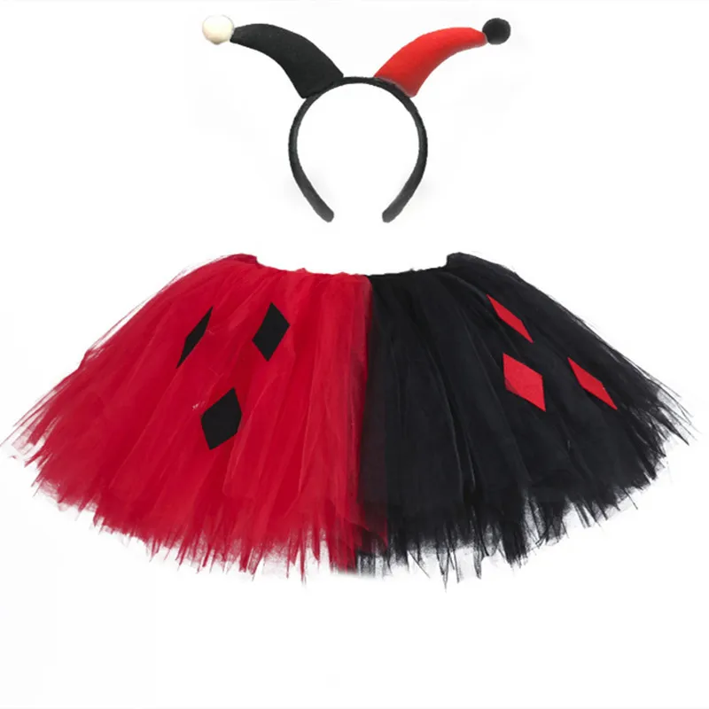 Костюм на Хэллоуин для девочек клоун маленький дьявол юбка-пачка платье одежда с